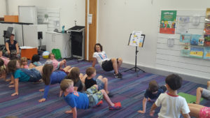 Photo of Monica Judd at Miss Mon's Music "Let's Go To The Beach" Workshop, Mitchelton Library, 2016.