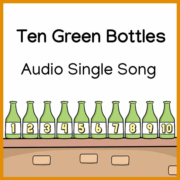 Ten Green Bottles audio single song Miss Mon’s Music children’s songs download mp3 lyrics classroom music children’s music Kindergarten Pre School education preschool counting Counting Songs educational songs frogs frog numbers subtraction maths mp3 download digital words PDF kidsongs