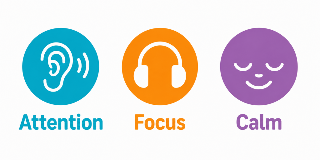 Attention Focus Calm classroom music cue system Attention Focus Calm classroom music cue system
